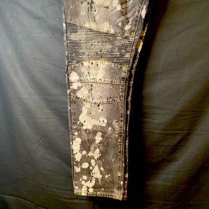 Embellished motorcycle jeans